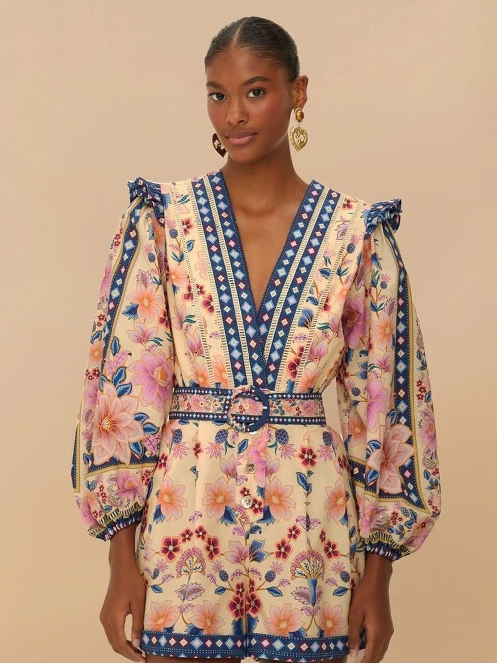 Farm Rio Superbloom Tapestry Romper